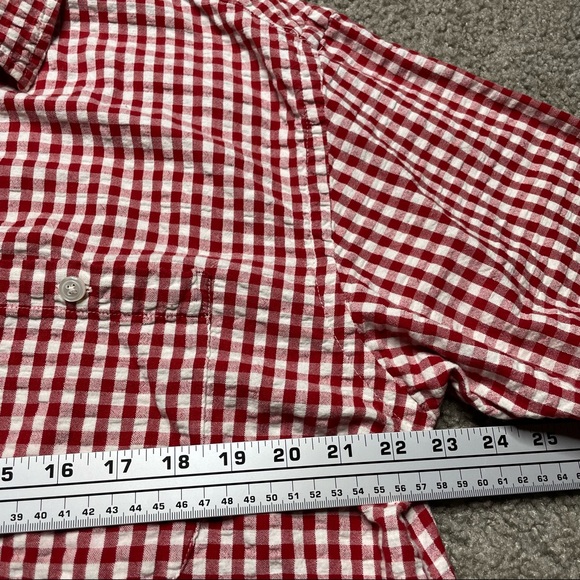 Orvis Short Sleeve Shirt Soft Cotton Check Red Mens Large - Picture 12 of 12